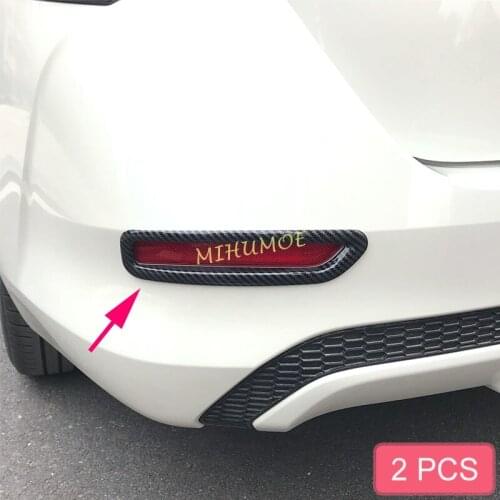 Carbon Fiber Rear Bumper Fog Light Lamp Cover Trims For 2020 2021 2022 Nissan Sentra
