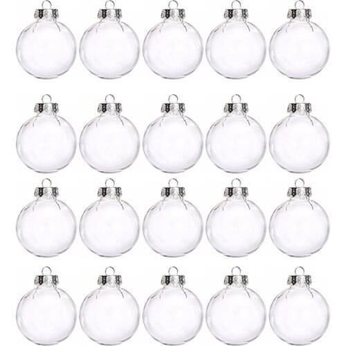 Transparent Christmas Balls Plastic Clear DIY Hanging Ball Bauble Ornaments Christmas Decorations for Home Xmas Tree