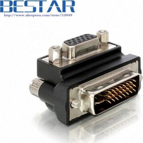 Right Angled 90 Degree VGA SVGA Female To DVI 24+5 male DVI to VGA LCD Adapter vga dvi vga adapter connector converter adaptor