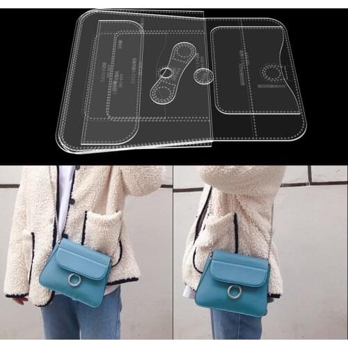 DIY shoulder bag leather art paper pattern template for 2021 sewing pattern leather fashion hand bag acrylic version type drawin