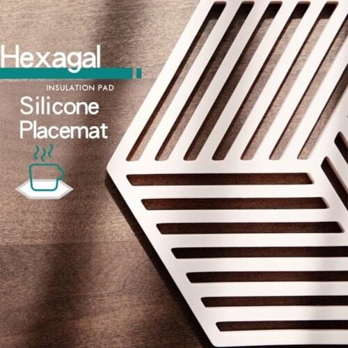 Silicone Material Tableware Insulation Mats Coaster Cup Hexagon Mats Pad Heat-insulated Bowl Placemat Home Decor Desktop