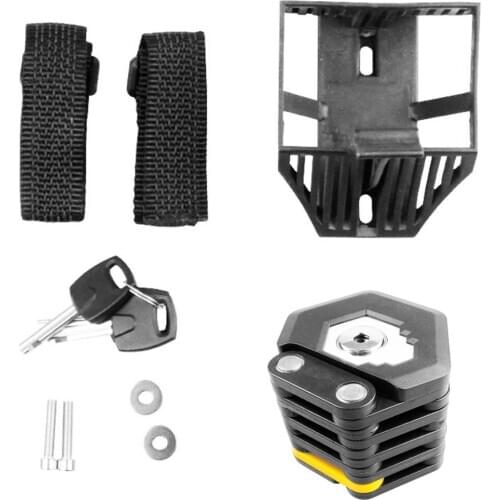 Bike Bicycle Folding Foldable Lock With 3 Keys Alloy Anti-Theft Strong Security Bicycle Lock Mount Bracket Chain Lock