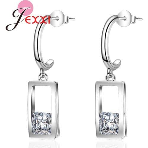 Top Vendeur Luxury Women 925 Sterling Silver Fashion Stud Earring CZ Cubic Zircon Earrings For Women Fashion Jewelry Joyas