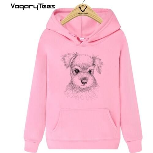 Hip Hop Streetwear Hoodie Top Mens Brands Animal Cute Pug sketch Schnauzer Print Autumn Unisex Casual Hoodies Sweatshirt