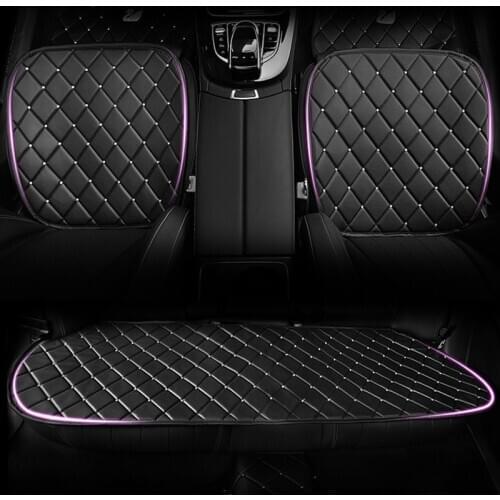 Bling Crystal Universal Car Seat Cushion Auto Chair Mat Breathable PU Leather Pad Car Front Rear Back Seat Cover Protector Black