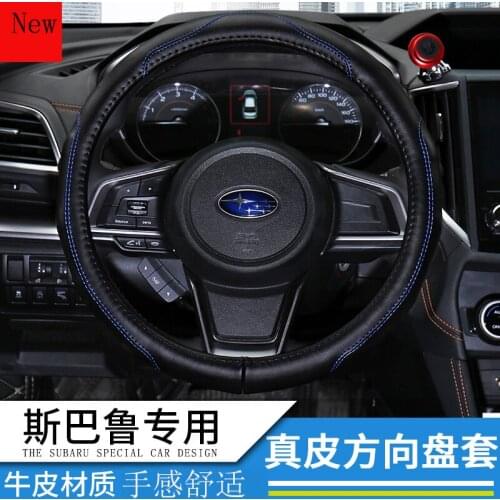 Universal Steering Wheel Cover Leather 37\38cm for Subaru XV Outback Legacy Forester Interior Accessories