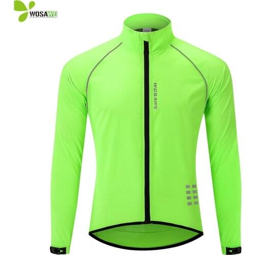WOSAWE Waterproof Reflective Sports Jacket Windproof Quick Drying UV Protection Gym Running Windcoat Workout Top Windbreaker