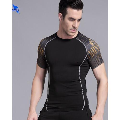 Wolf 3D Printed Tshirt Compression Tight Men Fitness Running Shirt Breathable Short Sleeve Sport Rashguard Quick Dry Gym Clothes