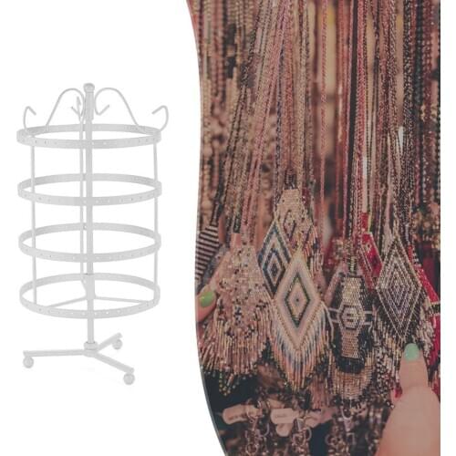 2020 Nieuwe Iron Art Circular Four Layers Rack 144 Holes Earring Jewelry Display Stand Vrijstaande Display Thuis Sieraden Rack