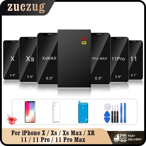 AAA+++ GX OLED For iPhone X Xs Max LCD Display Touch Screen Digitizer Assembly With True Tone For iPhone 11 Pro Max