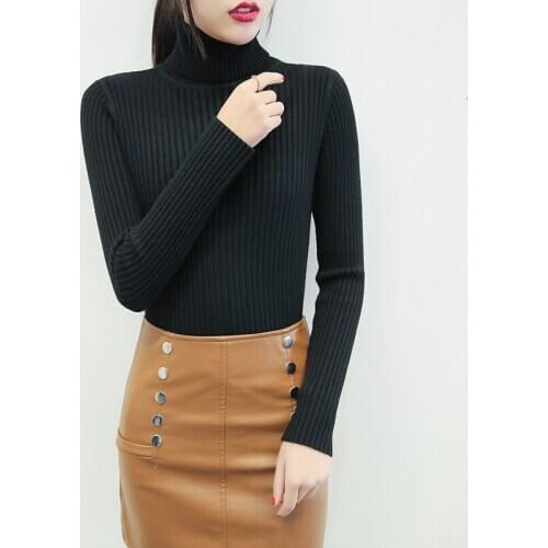 Winter Turtleneck Pull Femme Sweater Women Clothes 2019 Korean Casual Elegant Ladies Black Pullover Sweaters 818181LW479