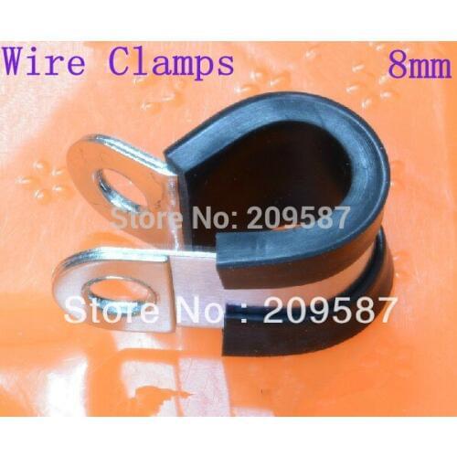 10pcs 8mm Zinc Plated Rubber Insulated Cushinoned Cable Wire Fuel Clamps Clips