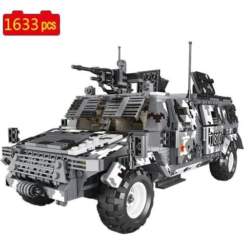 2 in 1 Military Series World War II Army M117 Armored Vehicle SWAT DIY Model Building Blocks Bricks Toys Gifts