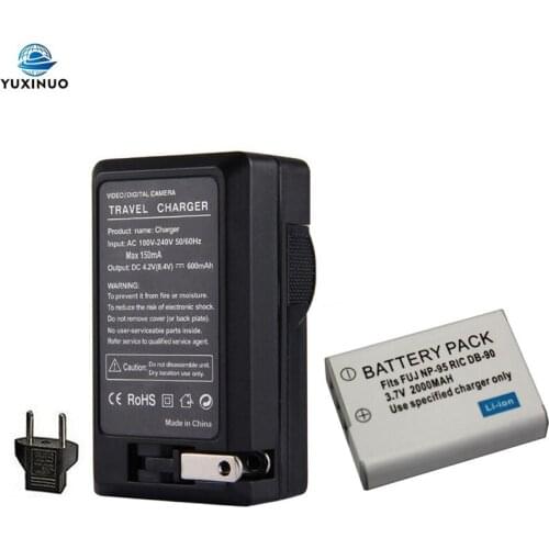 2000mAh FNP-95 FNP95 NP-95 NP95 DB-90 DB90 Battery + AC Charger for Fujifilm X30 X100 X100S X100T XS1 FinePix F30 F31 Real 3D W1