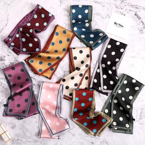 2020 design brand women scarf small size skinny silk scarfs bags ribbon tie band foualrd neckerchief hair neck scarves