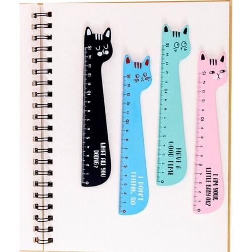 30pcs/lot Cat Wood Ruler Measuring Straight Ruler Tool Learning office School Gift Stationery Wholesale