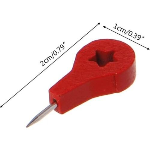 40 Pcs Map Markers Wooden Drawing Photo Wall Studs Cork Board Pins Thumbtack Pushpins Painting Tool