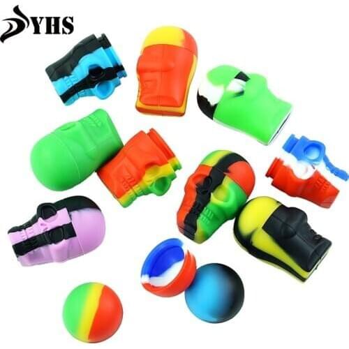 5Pcs 15ml Skull Shape Non-stick Silicone Containers Silicone Storage Jar Box for Wax Oil Food-grade Silicone Wax and Oil