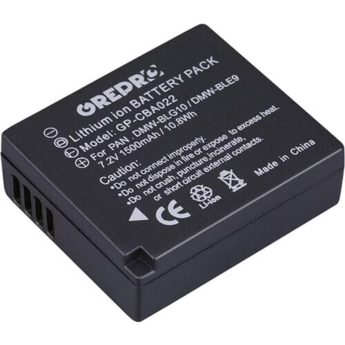 1500mAh DMW-BLG10 DMW-BLE9 DMW BLG10 BLE9 Battery for Panasonic LUMIX GF5 GF6 GX7 LX100 GX80 GX85, DMW-BLE9 BLG10 BLG10E BLG10PP