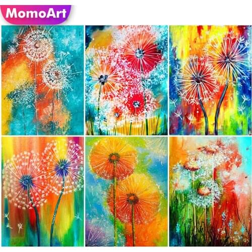 MomoArt 5D DIY Diamond Mosaic Dandelion Full Square Diamond Painting Flower Cross Stitch Set Embroidery Rhinestone Wall Decor
