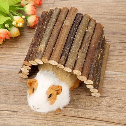 Wooden Bridge Hanging Toys Hamster tunnel ramp Flexible Small Animal House Accessories for Hamster Mice Rodents Climbing Toy