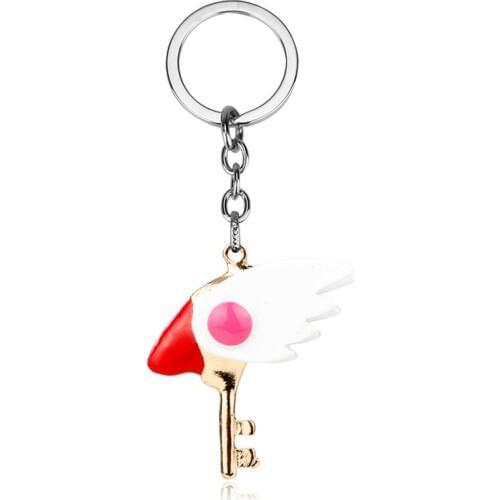 Dongsheng Cosplay Anime Jewelry Card Captor Sakura Kinomoto Sealing Wand Key Chain Ring Cardcaptor Sakura Birds Beak Keychain-5