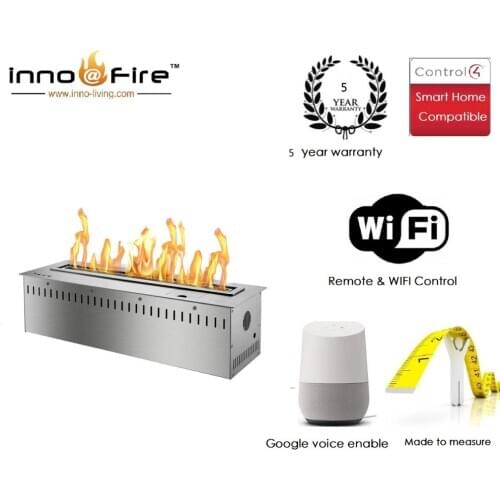 Inno-Fire 30 inch Long silver or black Remote control intelligent etanol decor flame electric fireplace