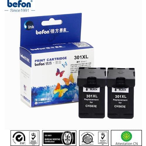 Befon X2 Compatible 301XL Cartridge Replacement for HP 301 HP301 Black Ink Cartridge Deskjet 1050 2050 3050 2150 3150 1010 1510