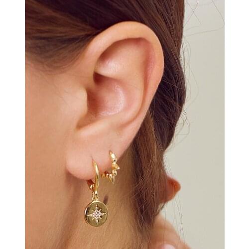 Classic Mini Round Smooth Earring Silver Color Simple Bead&Pointed Hoop Earring for Women Fine Jewelry Ear Accessory