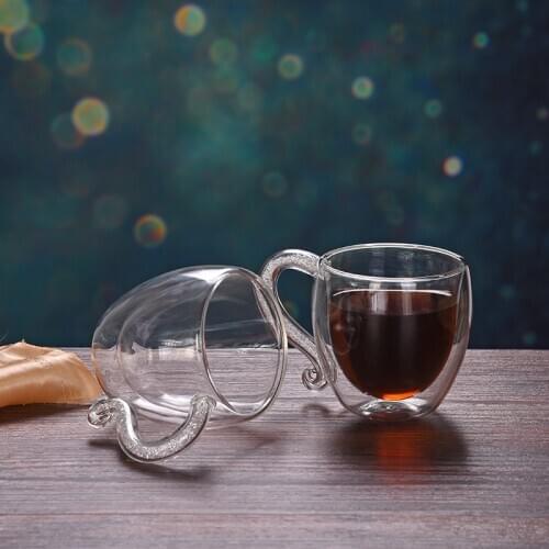 Coffee Mug Crystal Glass Cup Luxury Double Layers Milk Cup Tea Water Bottle Rhinstones Drinkware