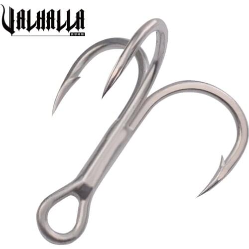50pcs/lot Saltwater Fishing Hooks Treble Hooks 2#-4#-6#-8#-10#-12#-14# High-Carbon Steel Fishhooks High Strength Hooks