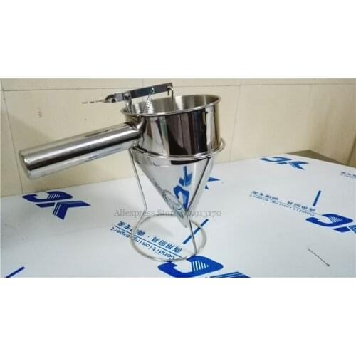 Egg Mixture Distributor Kitchen Batter Dispenser Stainless Steel Hopper Tool For Egg Tart Ice Cream Popsicle Waffle Making
