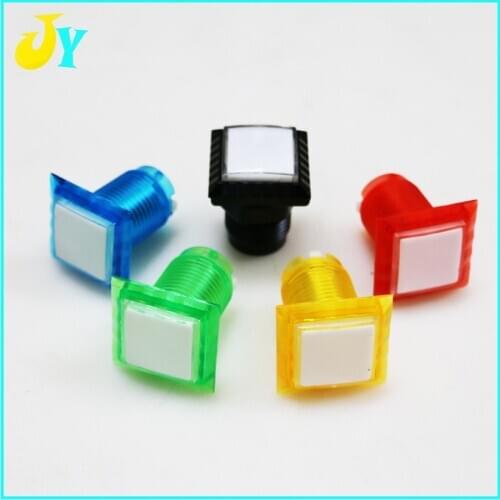 1pcs 32mm LED Illuminated Arcade Button 12V Square Push Button with Micro Switch for Coin Operated Games