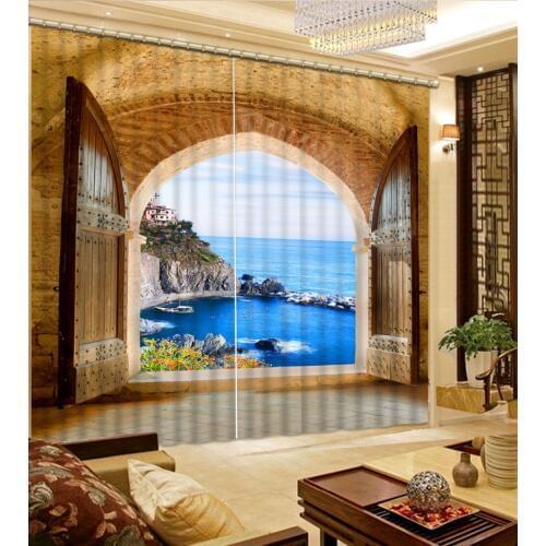 Landscape Scenery Beauty Digital Photo Printing Blackout 3D Curtains for Living Room europe curtains