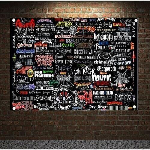 Metal Music pop Band graffiti culture Shabby chic Rock poster flag banner tapestry cloth Art Bar Cafe Bedroom Home Decor Gift A6