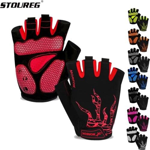 Men Women Shockproof Half Finger Cycling Gloves,Anti-Slip Fitness Sports Bike Gloves,Breathable Power Weight Lifting Hand Cover