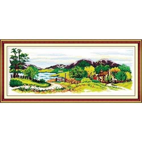 Land of idyllic beauty cross stitch kit 18ct 14ct 11ct count printed canvas stitching embroidery DIY handmade needlework
