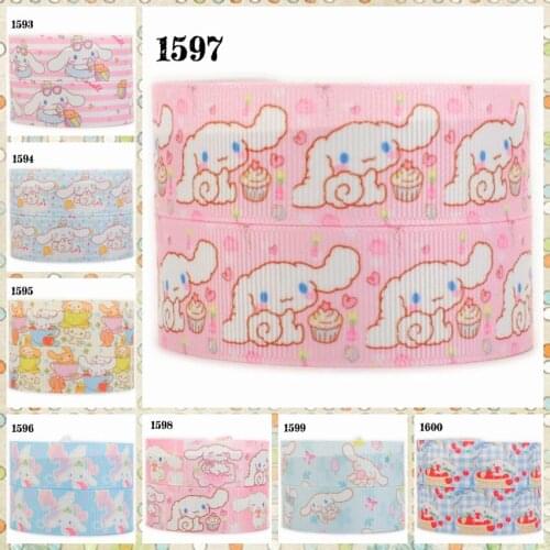 NEW 50 yards lively Japanese white dog pattern ribbon printed grosgrain cartoon ribbons free shipping