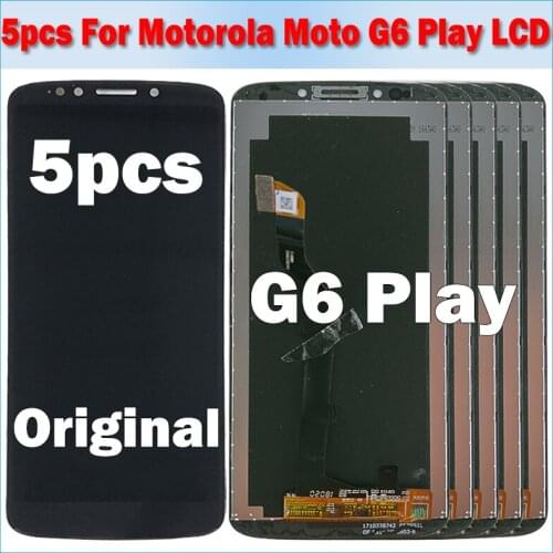Wholesale 5PCS Lot For Motorola Moto G6 play XT1922 XT1922-3 XT1922-4 Lcd Screen Display Touch Digitizer With Frame Assembly