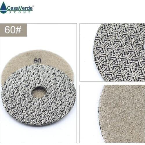 Order by grit 3 inch electroplated polishing pads 80mm dry and wet for grinding stone diamond abrasive pads