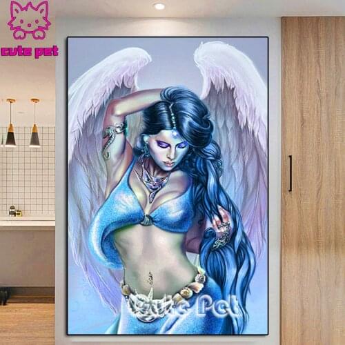Angel woman 5D Full Display DIY Diamond Painting Mermaid girl Diamond Embroidery Cartoon Embroidered With Rhinestones Painting