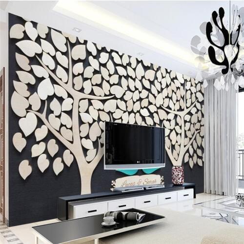 Beibehang Custom photo wall murals stickers big tree bird 3D stereo TV background wall papel de parede wallpaper for walls 3 d