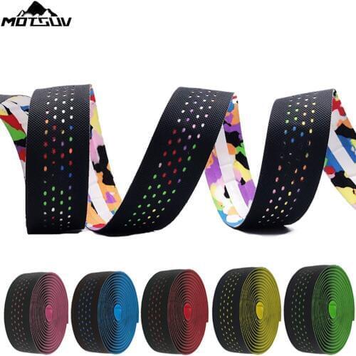 PU+EVA Road Bike HandleBar Tape Leather Anti-slip Tape Bar Cork Handlebar adhesive Tape Bar Plugs Bike Handlebar belt straps