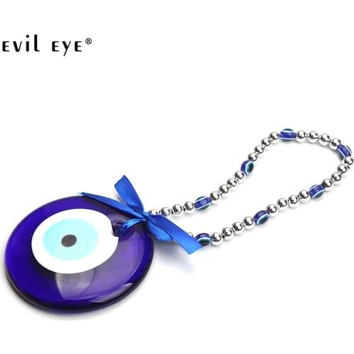 EVIL EYE Wall Hanging Decorations Car Keychain Glass Blue Turkish Evil Eye Pendant Jewelry for Office Home Living Room EY1367