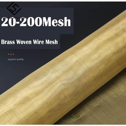 20-200M Brass Woven Wire Mesh Shielding Fabric 20 60 100 200 Mesh Copper Wire Paint Filter Screen Non-magnetic Signal Screen Net