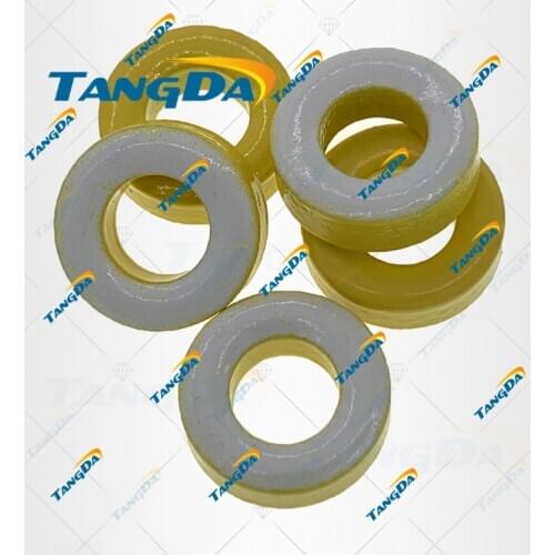 T37 26 Iron powder cores T37-26 OD*ID*HT 9.6*5.2*3.5 mm 28.5nH/N2 75ue dust Ferrite Toroid Core toroidal yellow white TANGDA V