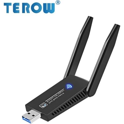 TEROW AC1300 USB Wifi Adapter 1300Mbps 2.4GHz 5.8GHz RTL8812BU Wifi Receiver Wireless Network Card with USB 3.0 Antenna Adapter