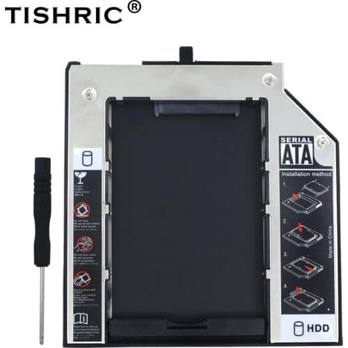 TISHRIC Aluminum HDD Case Caddy 9.5mm SATA 3.0 BOX HDD 2.5 Enclosure For Lenovo ThinkPad T420s T430s T500 W500 T400 T410 T410s