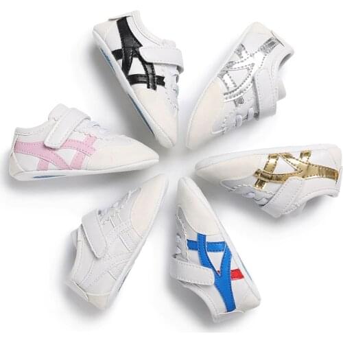 Baby Shoes Classic Stripe Boy Girl Shoes Sneaker Multicolor Toddler Rubber Sole Anti-slip First Walkers Moccasins Crib Shoes