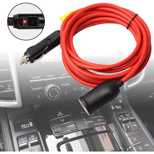 Car Cigarette Lighter Extension Cord with 15A Fuse 12V 24V Female Socket Plug Auto Charger Cable 3.6 M Socket